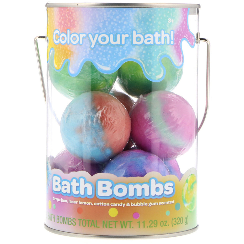 Crayola, Bombes de bain, confiture de raisin, citron laser, barbe à papa et gomme à bulles parfumées, 8 bombes de bain, 11,29 oz (320 g)