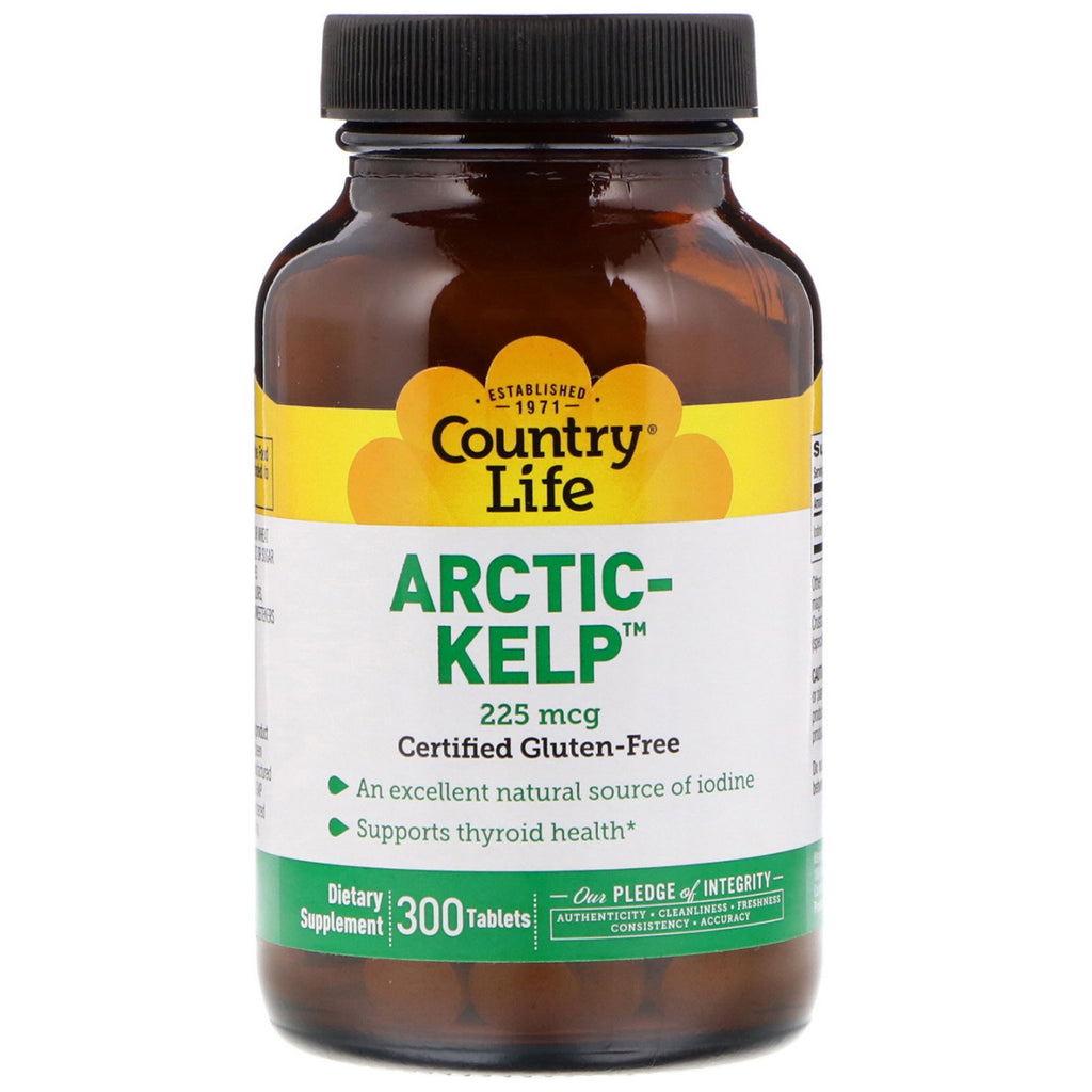 Country Life, Arctic-Kelp, 225 mcg, 300 tabletter