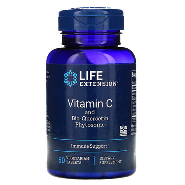 Life Extension, Vitamin C og Bio-Quercetin Phytosome, 60 vegetariske tabletter