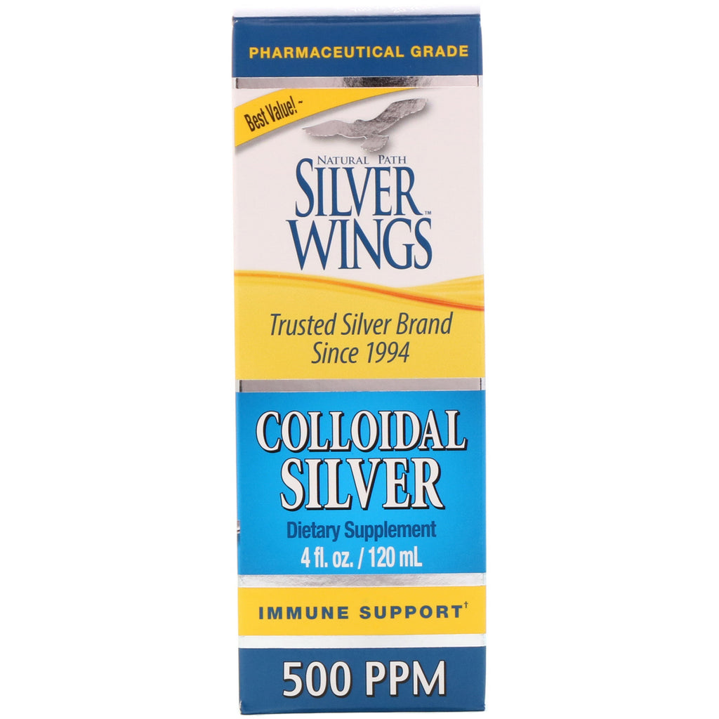 Natural Path Silver Wings, Argento colloidale, 500 ppm, 4 fl oz (120 ml)