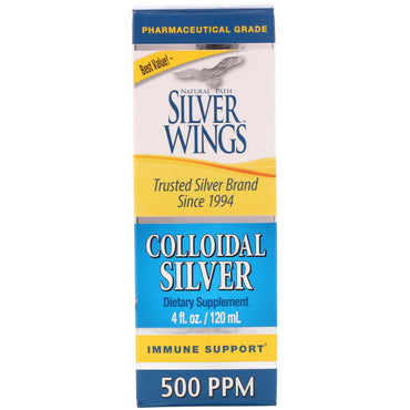 Natural Path Silver Wings, kolloid sølv, 500 ppm, 4 fl oz (120 ml)