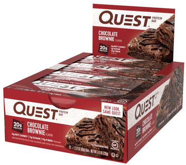 Quest Nutrition Baton proteic QuestBar Brownie de ciocolată 12 batoane 2,1 oz (60 g) fiecare