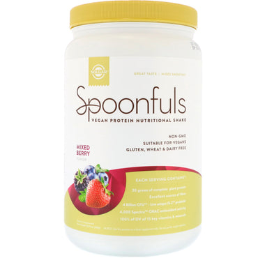 Solgar, Spoonfuls, Vegan Protein Nutritional Shake, Mixed Berry, 20.74 oz (588 g)