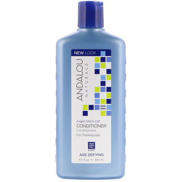 Andalou Naturals, Après-shampooing, Anti-âge, Pour cheveux clairsemés, Cellules souches d'argan, 11,5 fl oz (340 ml)