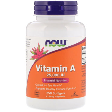 Now Foods, Vitamin A, 25.000 IE, 250 Kapseln