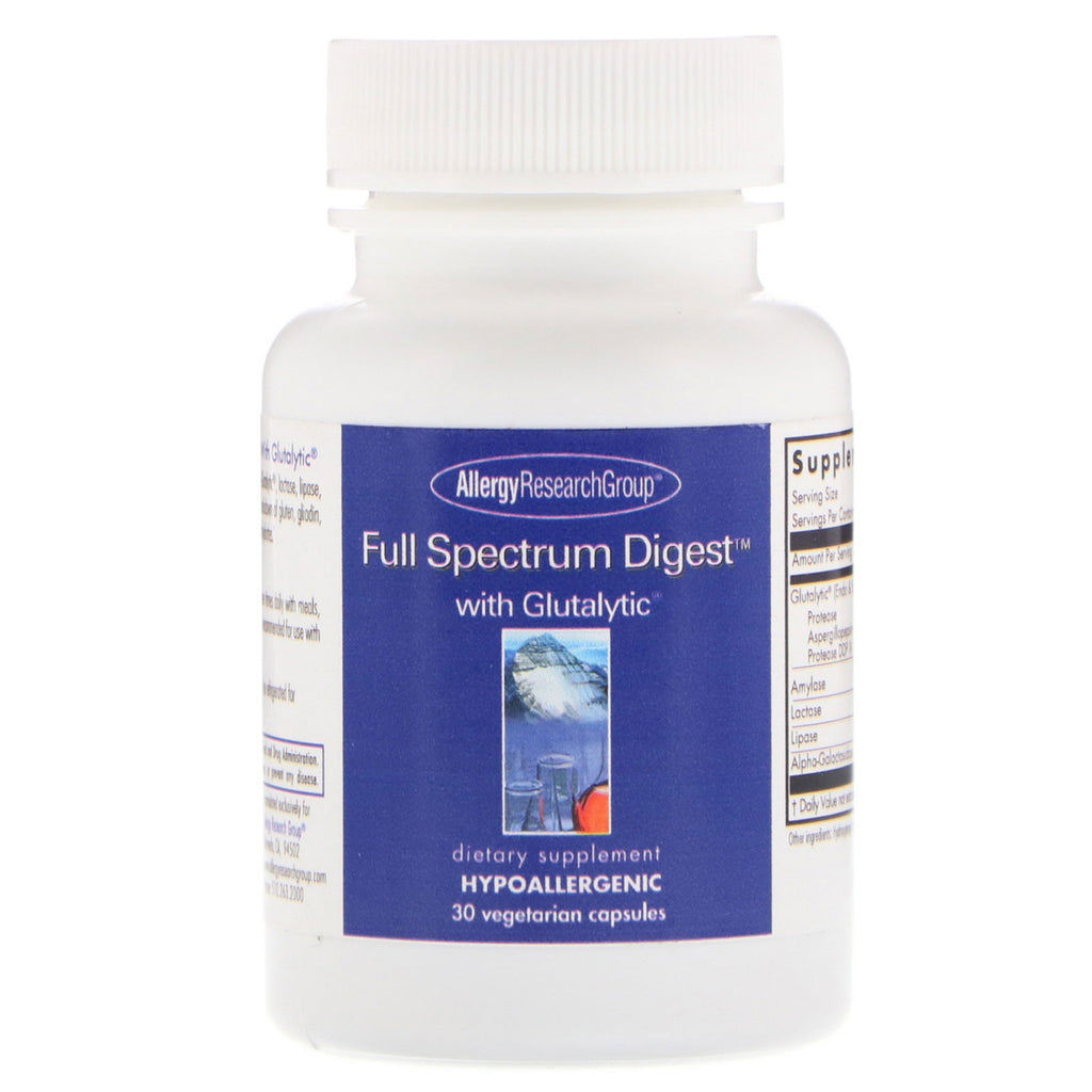 Groupe de recherche sur les allergies, Full Spectrum Digest avec Glutalytic, 30 capsules végétariennes