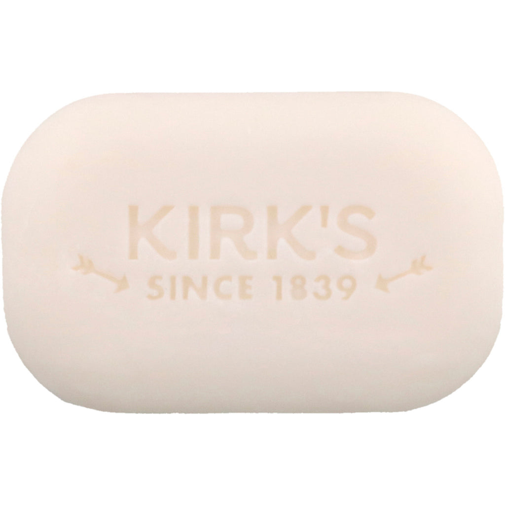 Kirk's, sanfte kastilische Seife aus 100 % Premium-Kokosnussöl, parfümfrei, 3 Riegel, je 4 oz (113 g).