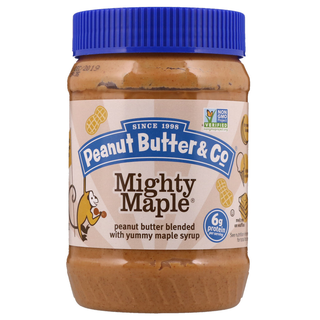 Peanut Butter &amp; Co., Mighty Maple, Beurre de cacahuète mélangé avec un délicieux sirop d'érable, 16 oz (454 g)
