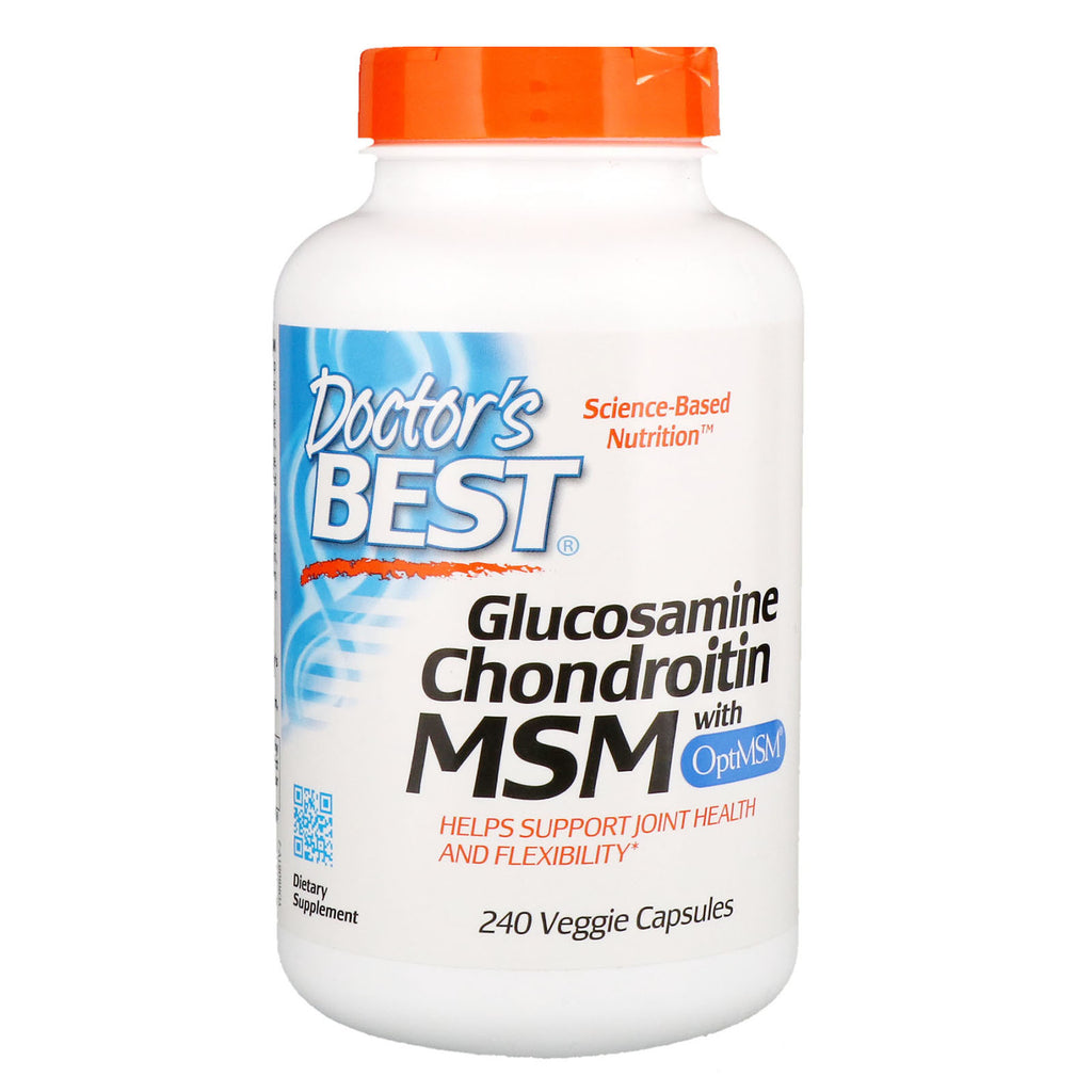 Doctor's Best, Glucosamine Chondroïtine MSM met OptiMSM, 240 Veggie Caps