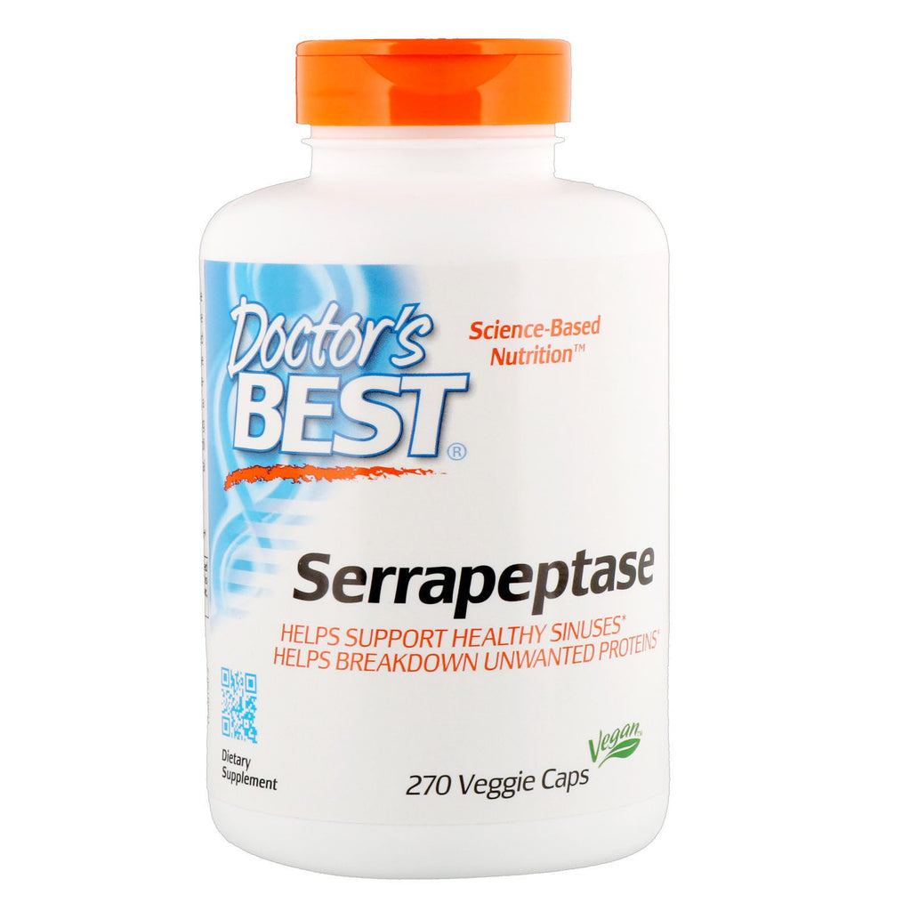 Doctor's Best, Serrapeptasi, 270 capsule vegetali