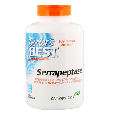 Doctor's Best, Serrapeptasa, 270 cápsulas vegetales