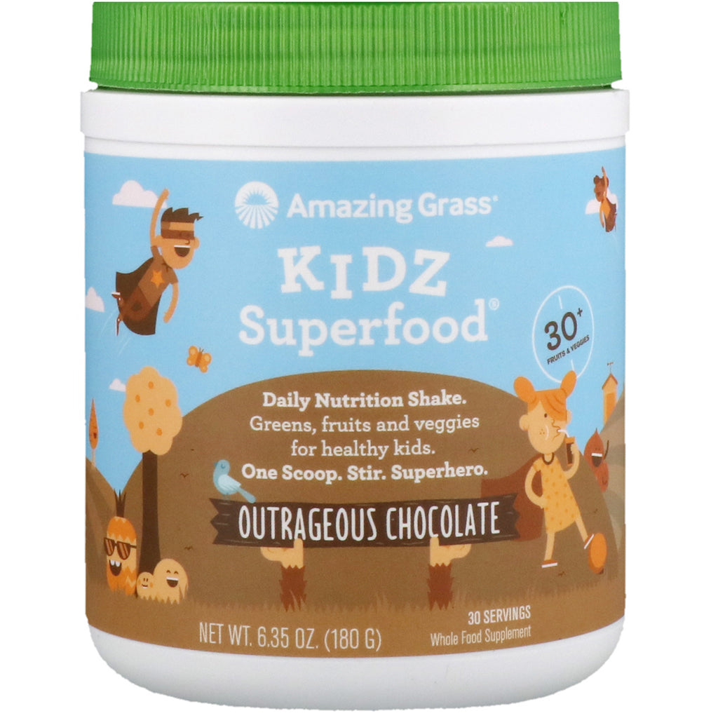 Amazing Grass, Kidz Superfood, Outrageous Chocolate, 6,35 once (180 g)