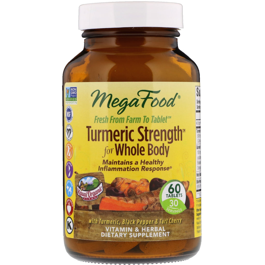 MegaFood, Turmeric Strength for Whole Body, 60 Tablets