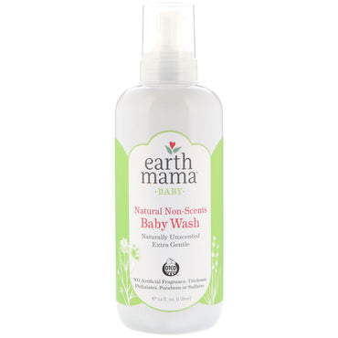 Earth Mama, Baby, Natural Non-Scents Baby Wash, Unscented, 34 fl oz (1 L)