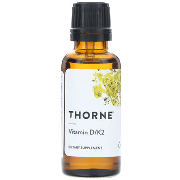 Thorne Research, ויטמין D/K2, 1 fl oz (30 מ"ל)