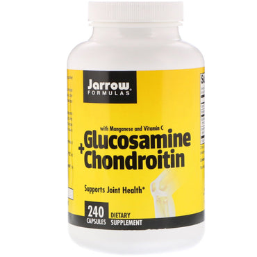 Jarrow Formulas, Glucosamina + Condroitina, 240 Cápsulas