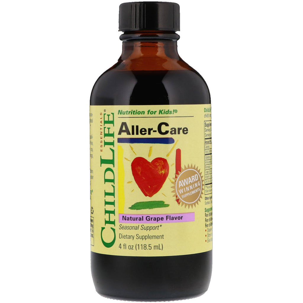 ChildLife, Essentials، Aller-Care، نكهة العنب الطبيعية، 4 أونصة سائلة (118.5 مل)
