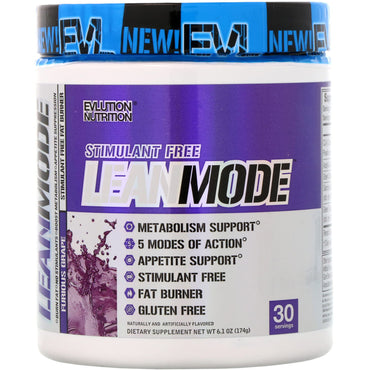 EVLution Nutrition, LeanMode、フューリアス グレープ、6.1 オンス (174 g)