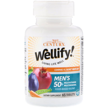 21st Century, Wellify, Masculino com mais de 50 anos, Multivitamínico Multimineral, 65 Comprimidos