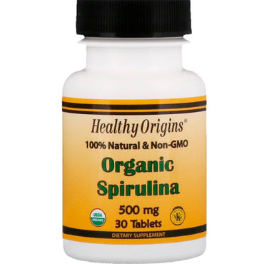 Healthy Origins, Espirulina, 500 mg, 30 tabletas