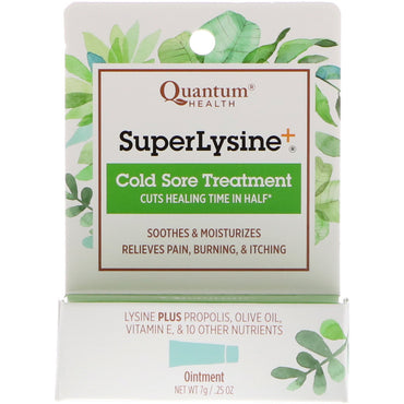 Quantum Health, Super Lysine+, tratamento para herpes labial, 7 g (0,25 oz)