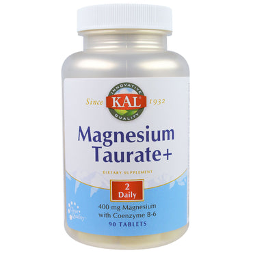 KAL, Taurate de magnésium+, 400 mg, 90 comprimés
