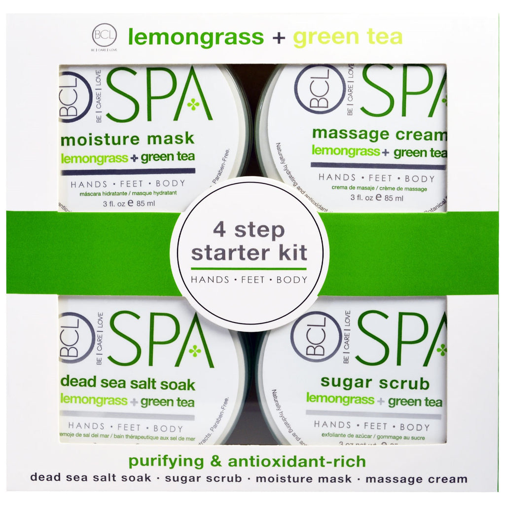 Petal Fresh, Spa, 4 Step Starter Kit, Purifying and Antioxidant Rich, Lemongrass + Green Tea, 4 - 3 fl oz (85 ml) Each