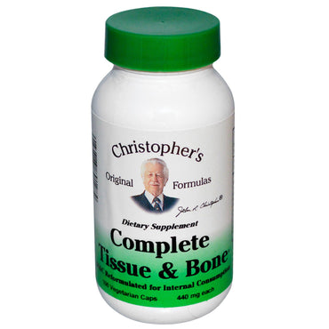 Christopher's Original Formulas, tejido y hueso completo, 440 mg cada uno, 100 cápsulas vegetales