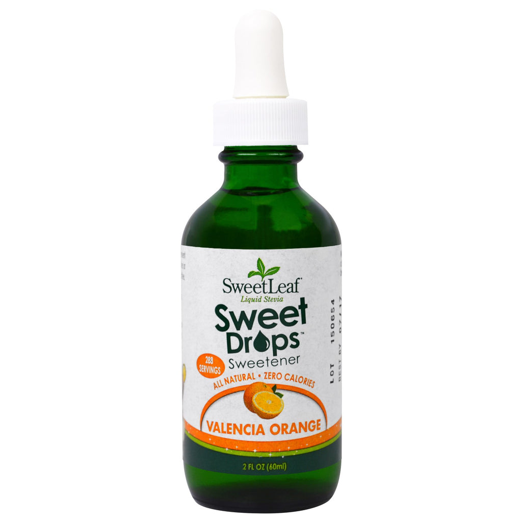 Wisdom Natural, Stevia líquida SweetLeaf, Naranja Valencia, 2 fl oz (60 ml)