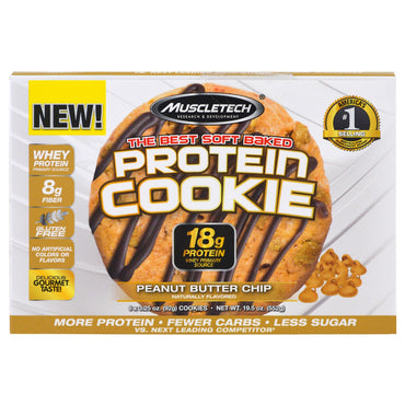 Muscletech The Best Soft Baked Protein Cookie Peanut Butter Chip 6 Kekse je 3,25 oz (92 g).
