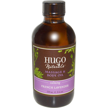 Hugo Naturals, Huile de massage et pour le corps, Lavande française, 4 fl oz (118 ml)