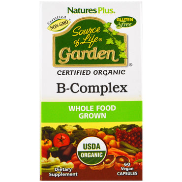 Nature's Plus, Source of Life Garden, B-Complex, 60 แคปซูลผัก