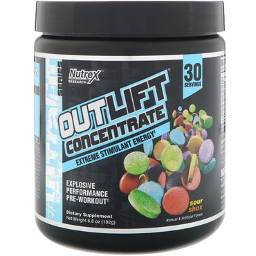 Nutrex Research, Outlift Concentrate, Explosive Performance Pre-Workout, Sour Shox, 6.8 oz (192 g)