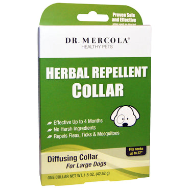 Dr. Mercola, pflanzliches Abwehrhalsband für große Hunde, ein Halsband, 1,5 oz (42,52 g)
