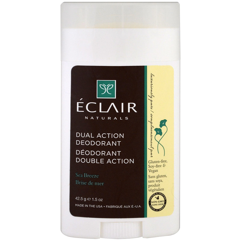 Eclair Naturals, dezodorant o podwójnym działaniu, morska bryza, 1,5 uncji (42,5 g)