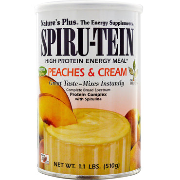 Nature's Plus, Spiru-Tein, High Protein Energy Meal, Peaches & Cream, 1,1 lbs (510 g)