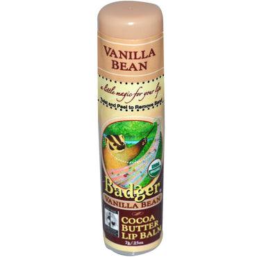 Badger Company, Cocoa Butter Lip Balm, Vanilla Bean, .25 oz (7 g)