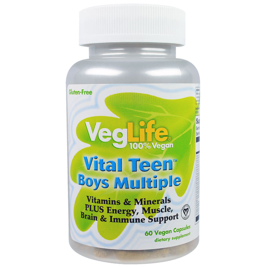 VegLife, Vital Teen Boys Multiple, 60 capsules végétaliennes