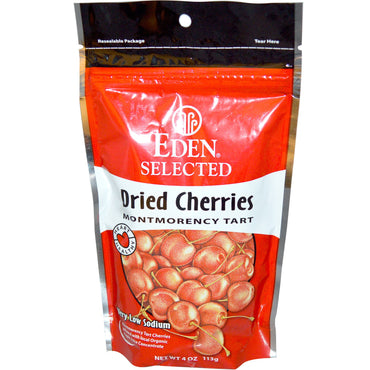 Eden Foods, udvalgte, tørrede kirsebær Montmorency-tærte, 4 oz (113 g)