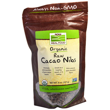 Now Foods, Real Food, éclats de cacao crus, 8 oz (227 g)
