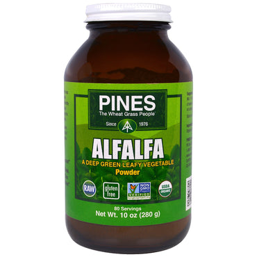 Pines International, Alfalfa en polvo, 10 oz (280 g)