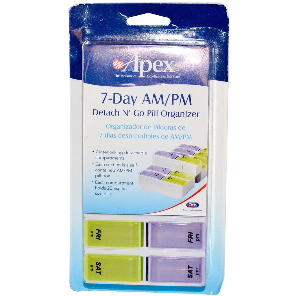 Apex, 7-Day AM/PM Detach N' Go, 1 Pill Organizer