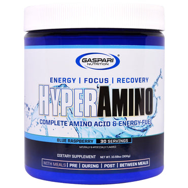 Gaspari Nutrition, HyperAmino, lampone blu, 10,58 once (300 g)