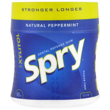 Xlear Spry Stronger Longer Dental Defense Gum Natural Peppermint Sugar Free 55 Count