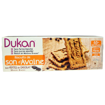 Dukan Diet, Galletas de salvado de avena, chispas de chocolate, 6 paquetes, 3 galletas (37 g) cada una