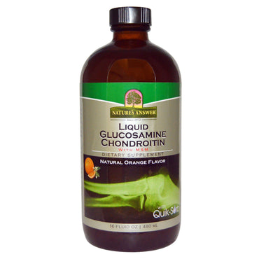 Nature's Answer、液体グルコサミン コンドロイチン、MSM 配合、天然オレンジ風味、16 fl oz (480 ml)