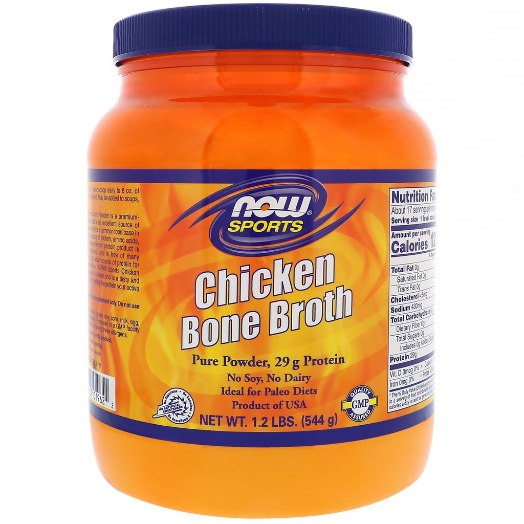 Now Foods, brodo di ossa di pollo, 1,2 libbre (544 g)