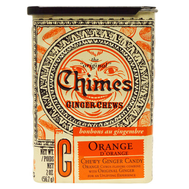 Chimes, jengibre masticable, naranja, 2 oz (56,7 g)