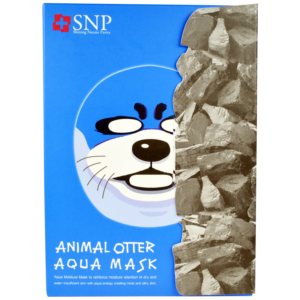 SNP, maschera Aqua lontra animale, 10 maschere x (25 ml) ciascuna