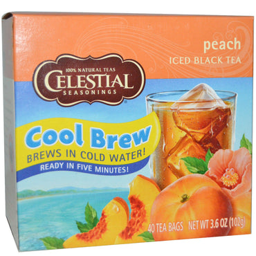 Celestial Seasonings, Iced Black Tea, Peach, 40 Tea Bags, 3.6 oz (102 g)